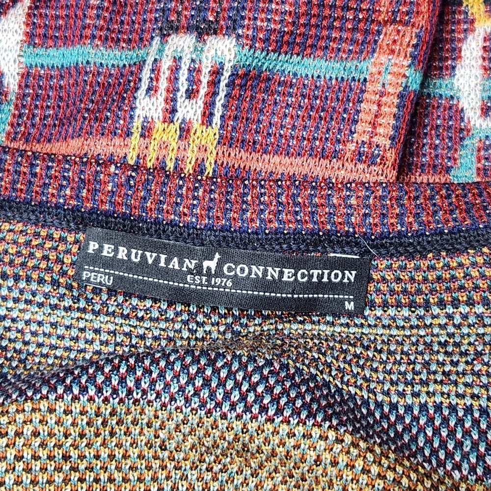 Peruvian Connection Maroon Geometric Print Cardigan - Picture 6 of 7